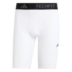 Szorty adidas Techfit. Białe szorty męskie Adidas, bez wzorów, z materiału. Za 147.70 zł.