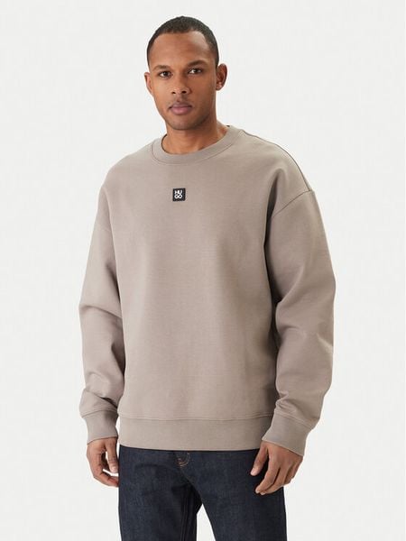 HUGO Bluza Dettil 50533689 Beżowy Relaxed Fit. Brązowe bluzy bez kaptura męskie Hugo, m, z bawełny. Za 609.99 zł.