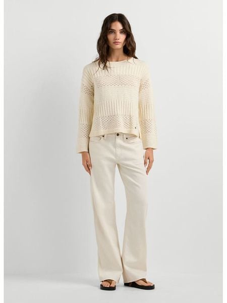 Pepe Jeans Sweter "Alaya" w kolorze kremowym rozmiar: L. Brązowe swetry klasyczne damskie Pepe Jeans, l, z bawełny, bez kołnierzyka. Za 170.87 zł.