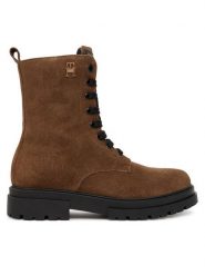 Tommy Hilfiger Trapery Lace-Up Bootie T4A5-34024-1429 Brązowy. Brązowe kozaki dziewczęce Tommy Hilfiger, ze skóry. Za 559.99 zł.