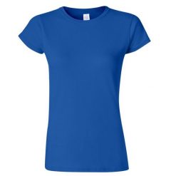 Koszulka Damska Krótki Rękaw Soft Style. Niebieskie t-shirty damskie Gildan, xl, bez wzorów, bez kołnierzyka. Za 28.99 zł.