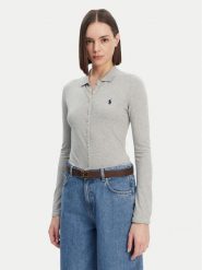 Polo Ralph Lauren Koszula 211941176001 Szary Slim Fit. Szare koszule damskie Polo Ralph Lauren, xs, bez wzorów, z bawełny, bez kołnierzyka, bez ramiączek. Za 409.99 zł.
