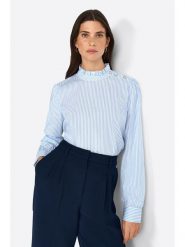 Rich & Royal Bluzka w kolorze błękitno-białym rozmiar: 40. Niebieskie bluzki damskie Rich & Royal, bez wzorów, bez kołnierzyka, bez ramiączek. Za 258.52 zł.