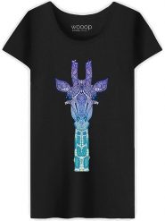 WOOOP Koszulka "Giraffe Mint" w kolorze czarnym rozmiar: L. Czarne bluzki damskie Wooop, l, bez wzorów, z bawełny, bez kołnierzyka, bez ramiączek. Za 87.81 zł.