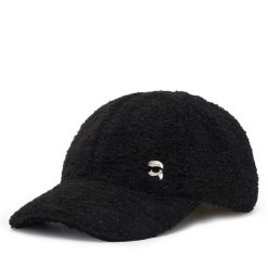 Czapka z daszkiem KARL LAGERFELD. Czarne czapki z daszkiem damskie Karl Lagerfeld, bez wzorów. Za 339.99 zł.
