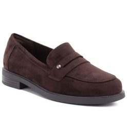 Półbuty damskie loafersy lordsy brązowe Potocki SZ12832. Brązowe mokasyny damskie POTOCKI, ze skóry ekologicznej. Za 129.99 zł.