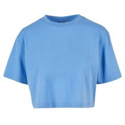 Krótka Koszulka Damska Oversize Crop. Niebieskie bluzki damskie Urban Classics, xl, bez wzorów, bez kołnierzyka. Za 55.99 zł.