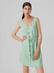Vero Moda Sukienka letnia Bumpy 10286519 Zielony Regular Fit. Zielone sukienki damskie Vero Moda, na lato, xl, bez wzorów, z wiskozy, bez kołnierzyka, bez ramiączek. Za 109.99 zł.