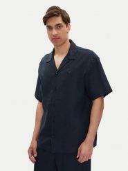 Emporio Armani Koszula EM000593 AF12356 UB102 Granatowy Regular Fit. Niebieskie koszule męskie Emporio Armani, l, bez wzorów, z wiskozy, bez kołnierzyka, bez ramiączek. Za 369.99 zł.