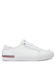 Tommy Hilfiger Tenisówki Core Corporate Vulc Leather FM0FM05399 Biały. Białe trampki i tenisówki męskie Tommy Hilfiger, bez wzorów, ze skóry, bez zapięcia. Za 219.99 zł.