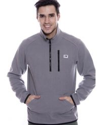 Męska kurtka Leone 1947 Apparel Micro Polar, ze stójką i zamkiem do połowy. Niebieskie kurtki męskie LEONE 1947 APPAREL, l, z aplikacjami, z materiału, sportowe, bez kaptura. Za 63.11 zł.