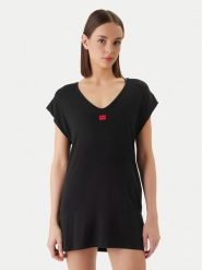 HUGO Sukienka plażowa Signature B. 50555745 Czarny Relaxed Fit. Czarne sukienki damskie Hugo, na plażę, xs, bez wzorów, z wiskozy, bez kołnierzyka, bez ramiączek. Za 299.99 zł.