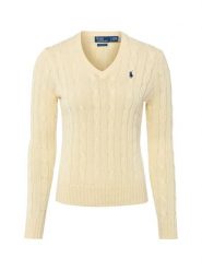 Polo Ralph Lauren Sweter z dzianiny Kobiety Bawełna żółty, M. Żółte swetry klasyczne damskie Polo Ralph Lauren, m, z bawełny, bez kołnierzyka. Za 989.95 zł.