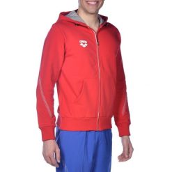 Bluza Arena Team Line Hooded Jacket z kapturem. Czerwone bluzy sportowe damskie Arena, xl, bez wzorów, z bawełny, bez ramiączek, z kapturem. Za 109.99 zł.