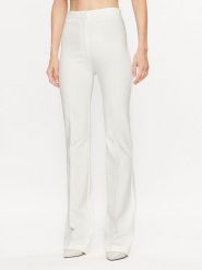 Pinko Spodnie materiałowe 100054 A15M Biały Wide Leg. Białe spodnie materiałowe damskie Pinko, bez wzorów, z materiału. Za 739.99 zł.