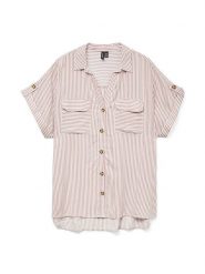 Vero Moda Bluzka w kolorze beżowym rozmiar: M. Brązowe bluzki damskie Vero Moda, m, bez wzorów, z wiskozy, klasyczne, bez kołnierzyka, bez ramiączek. Za 57.06 zł.