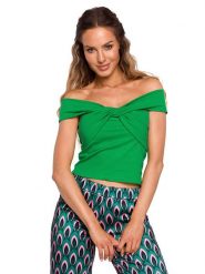 Made of emotion Top w kolorze zielonym rozmiar: L. Zielone topy damskie Made Of Emotion, l, bez wzorów, bez kołnierzyka. Za 180.06 zł.