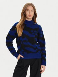 Morgan Sweter 242-MFELIX Niebieski Regular Fit. Niebieskie swetry klasyczne damskie Morgan, s, z syntetyku, bez kołnierzyka. Za 189.99 zł.