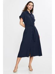 Nife Sukienka w kolorze granatowym rozmiar: 36/38. Niebieskie sukienki damskie Nife, na co dzień, bez wzorów, z bawełny, bez kołnierzyka, bez ramiączek, maxi, proste. Za 174.43 zł.