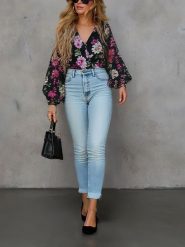 Milan Kiss Bluzka w kolorze czarno-różowym rozmiar: L. Czarne bluzki damskie Milan Kiss, l, bez wzorów, bez kołnierzyka, bez ramiączek. Za 126.99 zł.