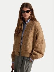 Polo Ralph Lauren Kurtka bomber 211966122002 Beżowy Relaxed Fit. Brązowe kurtki damskie Polo Ralph Lauren, xs, bez wzorów, z wełny, bez kaptura. Za 2,549.00 zł.