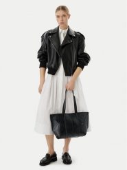 Calvin Klein Torebka Woven Medium Carryall LV04F3548G Czarny. Czarne torebki klasyczne damskie CALVIN KLEIN, bez wzorów, ze skóry, bez dodatków. Za 699.99 zł.