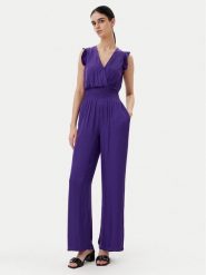Morgan Kombinezon 251-PWALLY Fioletowy Regular Fit. Fioletowe kombinezony damskie Morgan, bez wzorów, z syntetyku, bez kołnierzyka, bez ramiączek. Za 259.99 zł.