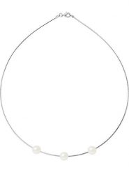 Mitzuko Srebrny naszyjnik z perłami w kolorze białym - dł. 42 cm rozmiar: onesize. Szare naszyjniki damskie Mitzuko, srebrne. Za 347.99 zł.
