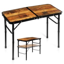 Stół turystyczny składany aluminiowy 2w1 80x40x33/60 cm. Czarne walizki Vilde, bez wzorów. W wyprzedaży za 125.90 zł.