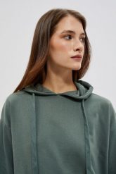 Bluza z kapturem oliwkowa. Zielone bluzy z kapturem damskie MOODO, xs, z bawełny. W wyprzedaży za 35.99 zł.