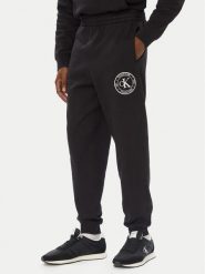 Calvin Klein Jeans Spodnie dresowe LV04RH240G Czarny Regular Fit. Czarne spodnie dresowe męskie Calvin Klein Jeans, bez wzorów, z bawełny. Za 329.99 zł.