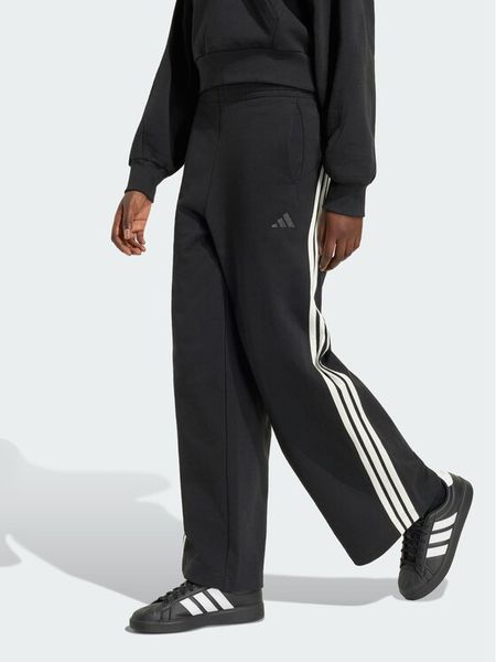Adidas Spodnie dresowe 3-Stripes KV9868 Czarny Wide Fit. Czarne spodnie dresowe damskie Adidas, l, bez wzorów, z bawełny. Za 269.99 zł.