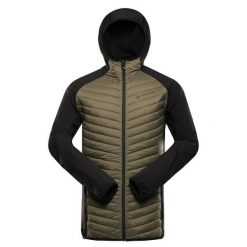 Bluza męska hybrydowa sportowa Alpine Pro Norn. Zielone bluzy sportowe męskie Alpine Pro, bez wzorów, z materiału, klasyczne, bez kołnierzyka, bez ramiączek. Za 399.00 zł.