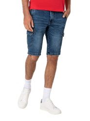 Timezone Szorty dżinsowe - Slim fit - w kolorze granatowym rozmiar: W36. Niebieskie szorty męskie Timezone, z aplikacjami, z jeansu. Za 140.53 zł.