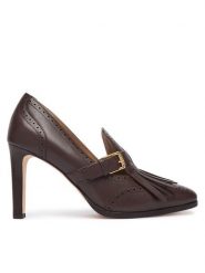 LAUREN RALPH LAUREN Półbuty Colleen Perforated Calfskin Kiltie Pump 802P02364004 Brązowy ciemny. Brązowe półbuty damskie Lauren Ralph Lauren, bez wzorów, ze skóry, bez obcasa, na obcasie. Za 1,199.00 zł.