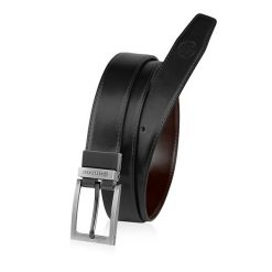 Dwustronny pasek z klamrą obrotową ELITE BETLEWSKI® czarno-brazowy 115-cm. Brązowe paski męskie bez wzorów. Za 67.65 zł.