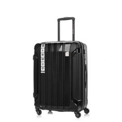 Walizka na kółkach SwissBags Tourist czarna - średnia 74-90 l. Czarne walizki bez wzorów, z materiału, średnie. Za 449.10 zł.