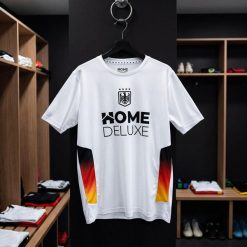 Koszulka reprezentacji Niemiec na Mistrzostwa Świata 2026 Artykuły dla kibiców L. Białe bluzki sportowe damskie HOME DELUXE, l, bez wzorów, z materiału, bez ramiączek. Za 165.00 zł.