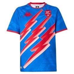 Koszulka wyjazdowa Stade Français 2025/26. Czerwone bluzki damskie Kappa, bez wzorów, bez kołnierzyka. Za 368.50 zł.