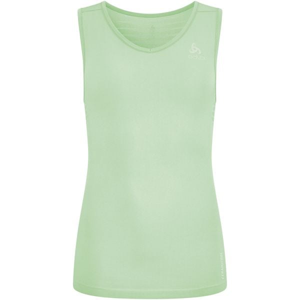 Koszulka damska Odlo PERFORMANCE X-LIGHT BL TOP v-neck singlet. Zielone bluzki damskie Odlo, bez wzorów, bez kołnierzyka. W wyprzedaży za 179.99 zł.