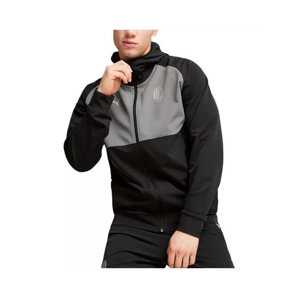 Kurtka z dresu Milan AC 2024/25. Czarne kurtki męskie Puma, bez wzorów, z dresówki, do piłki nożnej. W wyprzedaży za 294.95 zł.