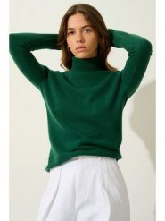 AUTHENTIC CASHMERE Kaszmirowy golf "Bise" w kolorze ciemnozielonym rozmiar: S. Zielone golfy damskie AUTHENTIC CASHMERE, s, bez wzorów, z kaszmiru, bez ramiączek. Za 378.54 zł.