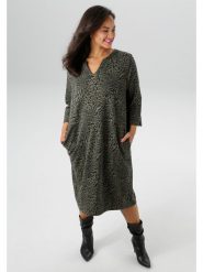 Aniston Sukienka w kolorze oliwkowo-czarnym rozmiar: 46. Brązowe sukienki damskie Aniston, bez wzorów, bez kołnierzyka, bez ramiączek, midi. Za 126.15 zł.