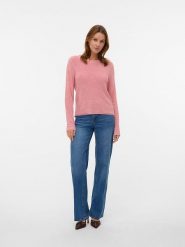Vero Moda Sweter w kolorze jasnoróżowym rozmiar: XS. Różowe swetry klasyczne damskie Vero Moda, xs, ze splotem, bez kołnierzyka. Za 70.41 zł.