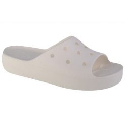 Klapki Crocs Classic Platform Slide 208180-100 białe. Białe klapki damskie bez wzorów, bez obcasa. Za 294.61 zł.