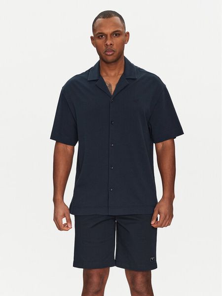 Emporio Armani Underwear Koszula EM000593 AF14107 UB102 Granatowy Regular Fit. Niebieskie koszule męskie Emporio Armani Underwear, m, bez wzorów, z bawełny, bez kołnierzyka, bez ramiączek. Za 289.99 zł.