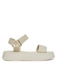 Calvin Klein Jeans Sandały Sandal Velcro Webbing Mg YW0YW01693 Écru. Sandały damskie Calvin Klein Jeans, bez wzorów, z jeansu, bez obcasa, na koturnie. Za 229.99 zł.