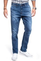 SPODNIE MĘSKIE MUSTANG RealX Chino 1010010 5000 542. Niebieskie spodnie materiałowe męskie Mustang, bez wzorów, z jeansu. W wyprzedaży za 79.99 zł.