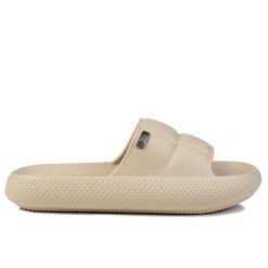 Klapki damskie sportowe Lee MAYA SLIDER WOMEN LOW. Brązowe klapki damskie Lee, bez wzorów, z materiału, bez obcasa. Za 89.00 zł.