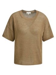 Milano Italy Bluzka w kolorze jasnobrązowym rozmiar: XS. Brązowe bluzki damskie Milano Italy, xs, bez wzorów, bez kołnierzyka, bez ramiączek. Za 173.99 zł.